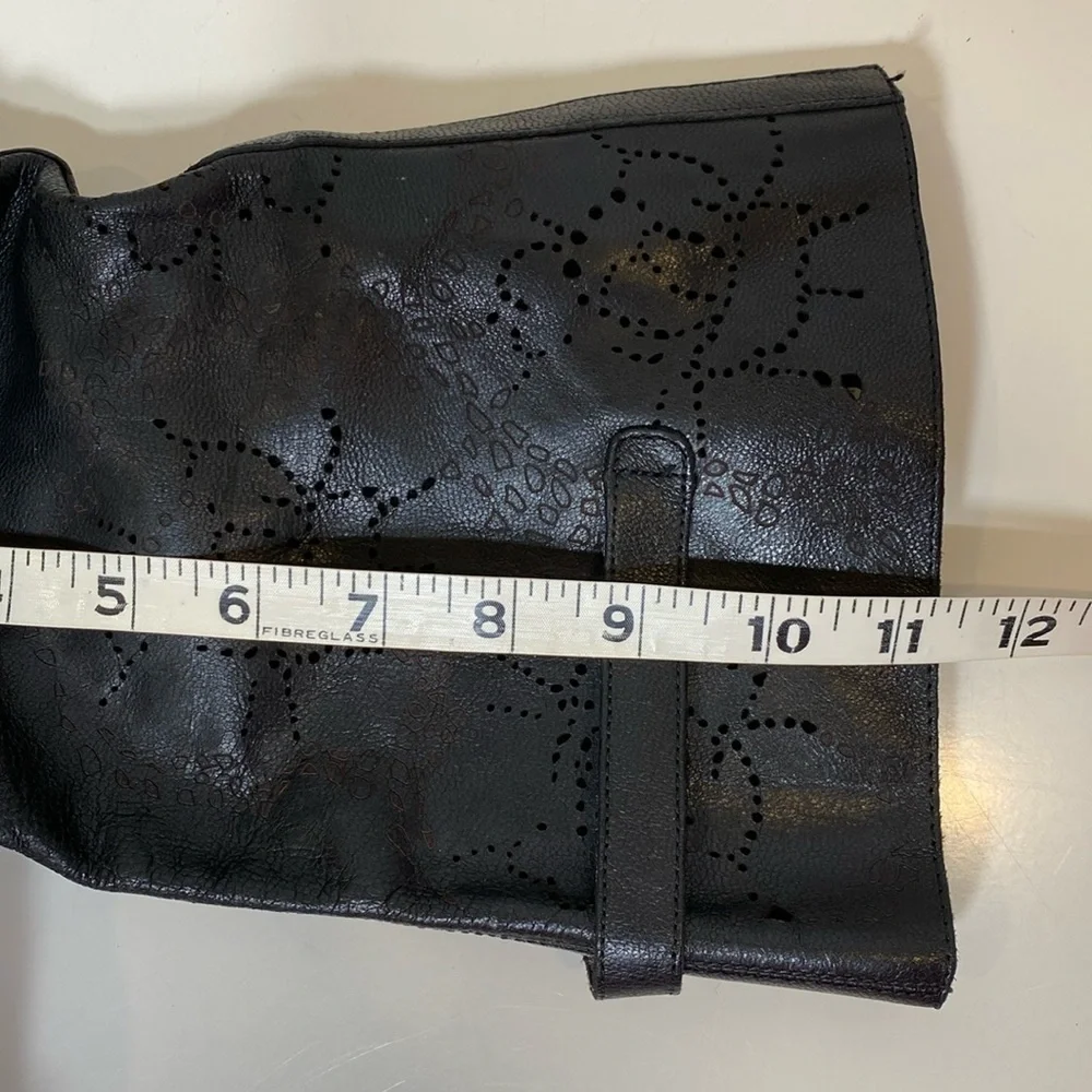 BACIO 61 Black Perforated Leather Prolisso Motorcycle Biker Boots‎ Size 8 - Picture 12 of 15